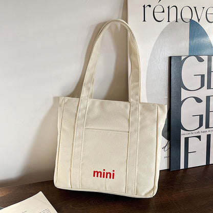 2025 ZLLKL Korean version of canvas tote bag popular new fashion and leisure simple shoulder bag versatile large-capacity student shopping bag