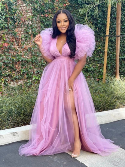 2021 spring and summer new 2025 Popular trade loose pendulum mesh dress commuting 2025 large size women's dress