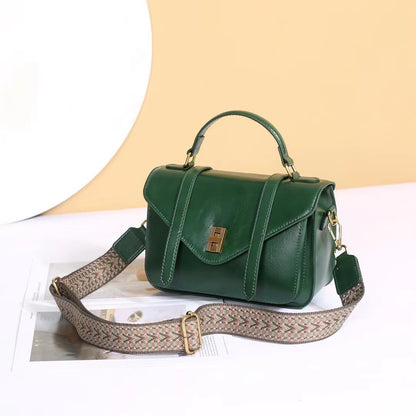 Leather locomotive bag first layer cowhide mail carrier bag vegetable tanned leather retro casual New women's bag oil wax leather bag 88820