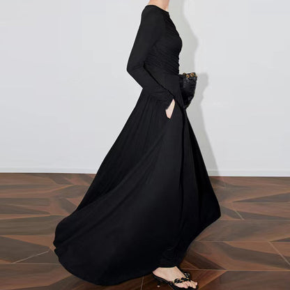 2025 Nanyou spot  retro elegant light luxury slim fit gentle wind niche design high sense mousse dress women