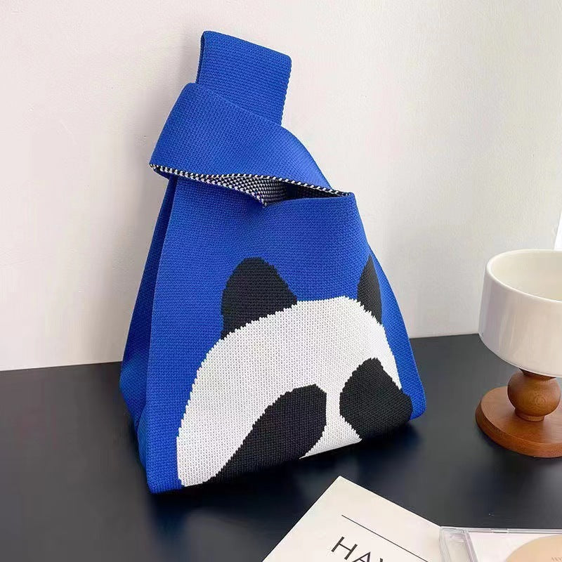 ZllKl  Knitted Bag with Hand Gift Bag Handbag Rabbit Hand Bag Ins Large Capacity Gift Bag Small Handbag Wrist