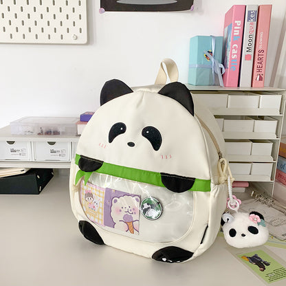 2025 ZLLKL Cartoon cute panda backpack popular new large-capacity casual schoolbag versatile personality national style travel bag women