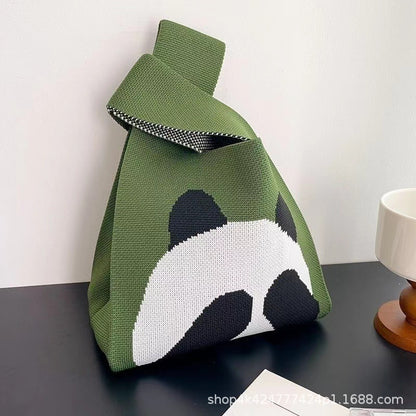ZllKl  Knitted Bag with Hand Gift Bag Handbag Rabbit Hand Bag Ins Large Capacity Gift Bag Small Handbag Wrist