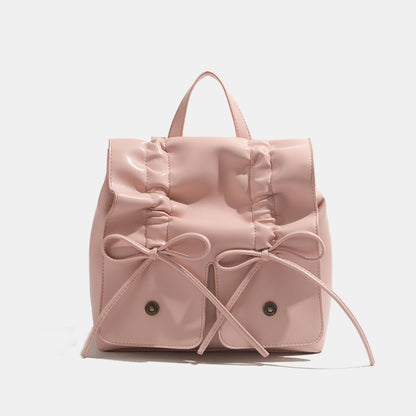 ZLLKL 2025 Sweet Bow Backpack Women's popular Trendy Fashion Korean Folded Backpack Casual Large Capacity Handbag