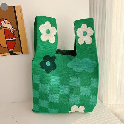 ZllKl  Knitted Bag with Hand Gift Bag Handbag Rabbit Hand Bag Ins Large Capacity Gift Bag Small Handbag Wrist