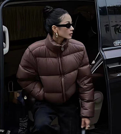 winter new Kendou style thickened stand-up neck cotton coat women's short fashion small cotton coat