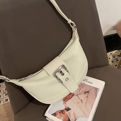 Women's bag retro single shoulder armpit bag new leather messenger bag live broadcast New first-layer calfskin dumpling bag 859