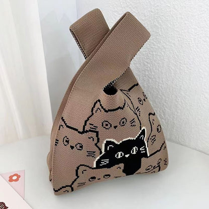 ZllKl  Knitted Bag with Hand Gift Bag Handbag Rabbit Hand Bag Ins Large Capacity Gift Bag Small Handbag Wrist