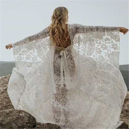 Spring and summer 2022 new Popular, 2025, New Popular trade  pregnant mother pregnant woman fluffy big pendulum lace dress long dress