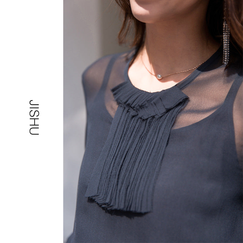 Silk shirt women's mulberry silk popular spring and summer new white shirt design sense niche loose commuter top long sleeve
