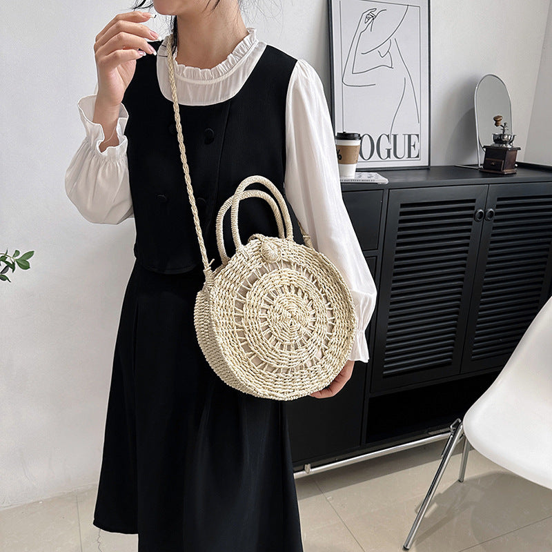 ZLLKL 2025 new woven bag wholesale simple ethnic style large capacity handbag lightweight trend shoulder messenger bag