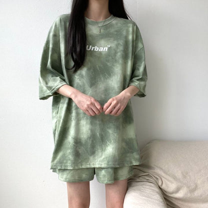 ZllKl Imitation cotton, 2025 trade suit, women's short-sleeved shorts, two New new summer fashion casual sportswear loose