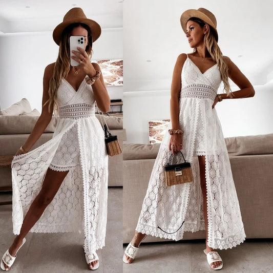 2021 spring and summer Popular trade fashion new women's clothing, independent station lace suspender sexy shorts cape jumpsuit