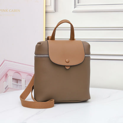 First layer cowhide togo leather backpack leather backpack contrasting colors new soft casual niche big-name women's bag 66034