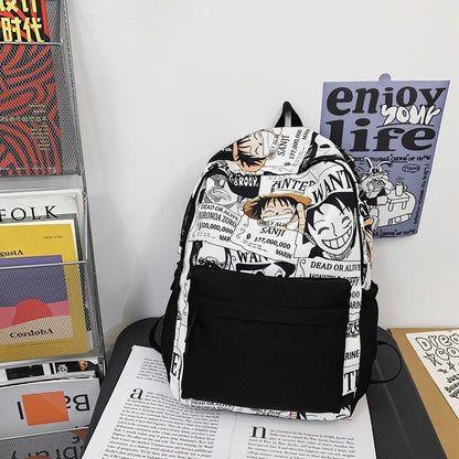 New Schoolbag Men's and Women's Korean Harajuku Ulzzang Backpack Student Junior and Middle School Students Middle School Student Backpack