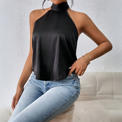 Popular New Hot Sale Women's Clothing Sexy Neck Vest Spring and Summer New Backless Design Beauty Back Top