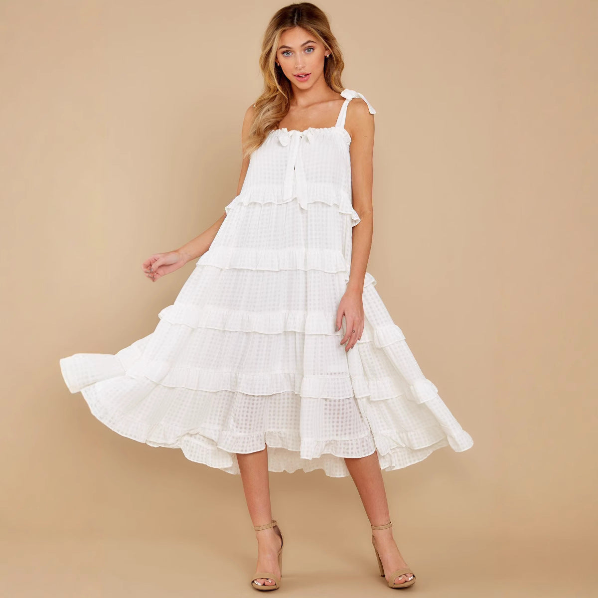 2020 spring and summer new 2025 Popular trade women's clothing independent station sleeveless flat collar big pendulum loose dress long dress new