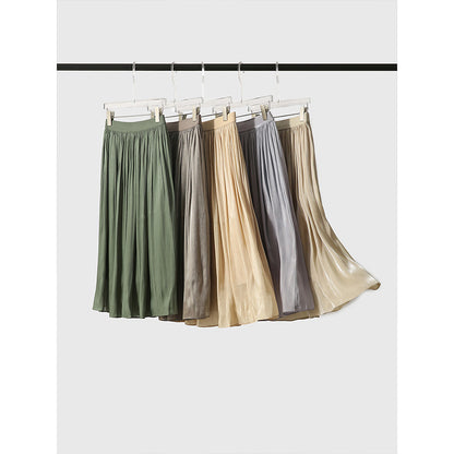 2025 Beauty! Milk pearlescent fairy fluttering skirt  summer new women's clothing fashion pendant medium and long skirt