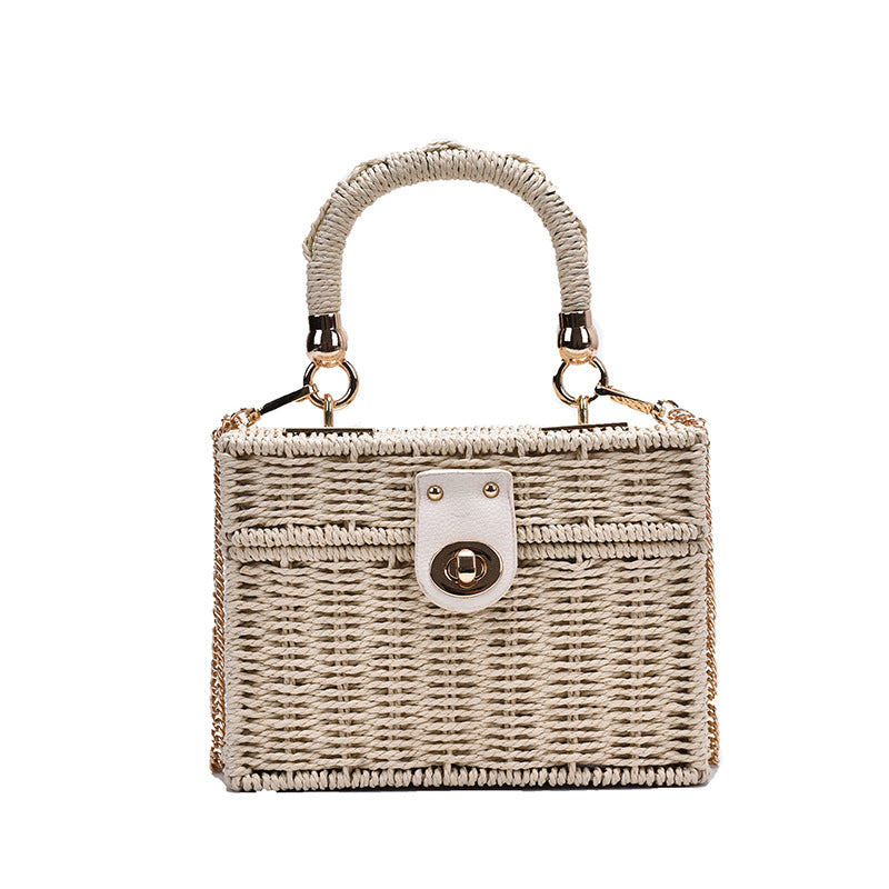 ZLLKL 2025 new woven bag retro simple handbag wholesale ins style fashion trend single shoulder crossbody rattan woven bag