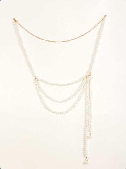 MW3319 2025 waist chain simple personality wavy fringe pendant double side pendulum chain waist chain waist decoration