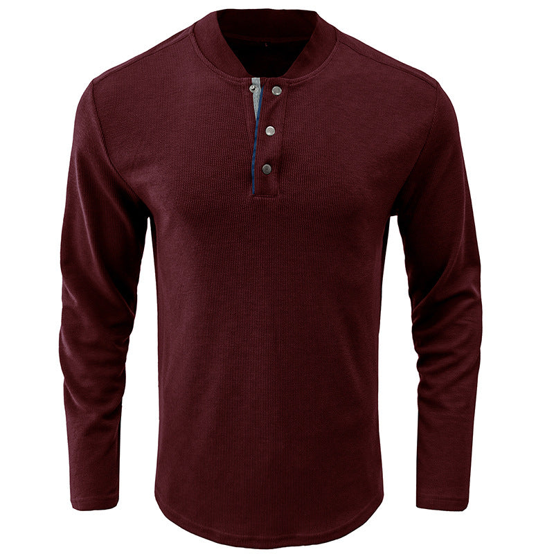 ZLLKL 2025 men's long-sleeved crew neck T-shirt, Popular trade men's bottoming shirt men's autumn Popular trade Henry t-shirt men's wholesale