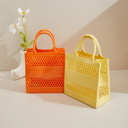 ZLLKL 2025 Bohao PVC Barbie jelly bag fashionable versatile soft handle vegetable basket dirt-resistant and easy to wash summer portable women's bag Popular trade