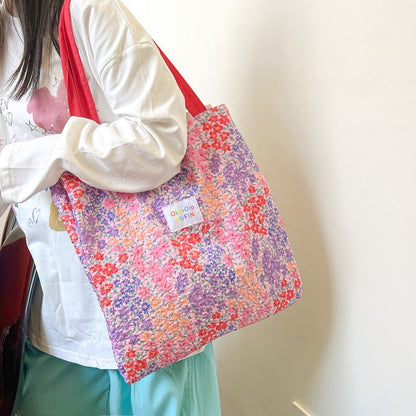 2025 ZLLKL Small fresh and fashionable tote bag popular new simple large-capacity shoulder bag fabric texture pattern shopping bag women