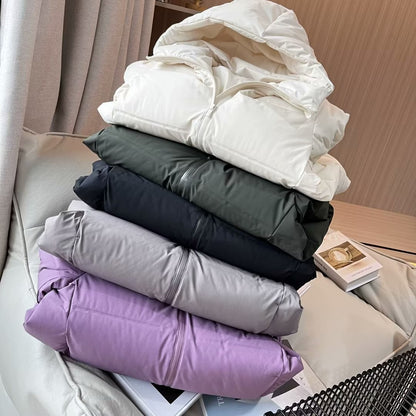 Fitting Room~ Seamless Down Hooded Jacket Thickened Down Jacket Women's Warm 2023 Winter Women's S460920