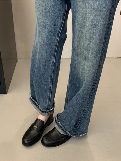 2025  Retro loafers women's popular new Korean version retro gold coins British style college small leather shoes black work shoes