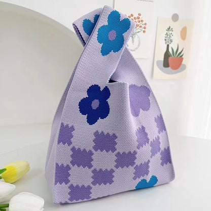 ZllKl  Knitted Bag with Hand Gift Bag Handbag Rabbit Hand Bag Ins Large Capacity Gift Bag Small Handbag Wrist