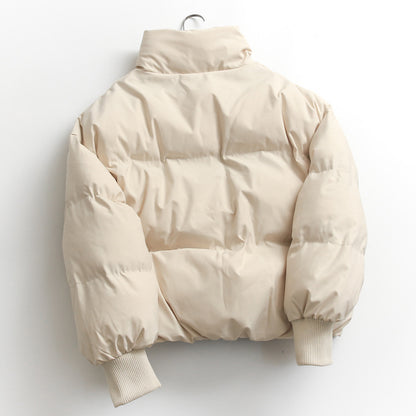 Spain dan~ winter new product lazy wind loose thickened warm stand neck fluffy bread clothes cotton coat women