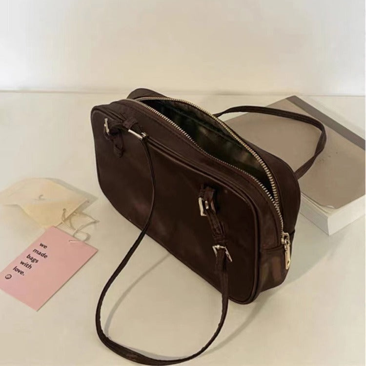 ZLLKL 2025 Bag women popular Xiaohongshu popular portable Boston bag high sense retro shoulder underarm bag method stick bag