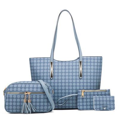 ZLLKL 2025popular spring and summer new simple shopping bag polka dot tote bag shoulder handbag large capacity mother and child large bag women's bag