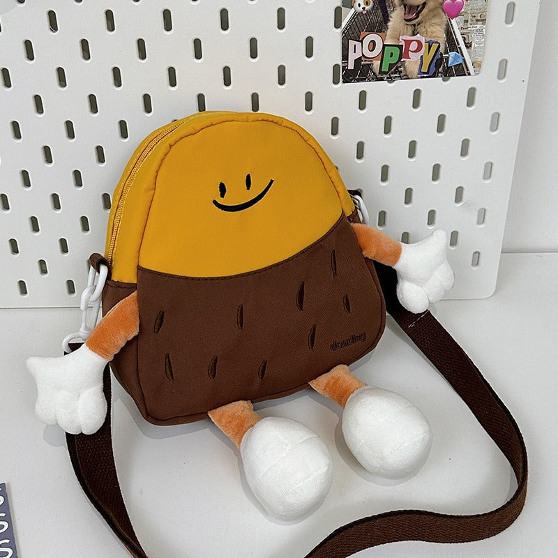2025 ZLLKL Korean version of fashion mini canvas small bag popular new cute contrasting color doll shoulder bag soft cute messenger bag women
