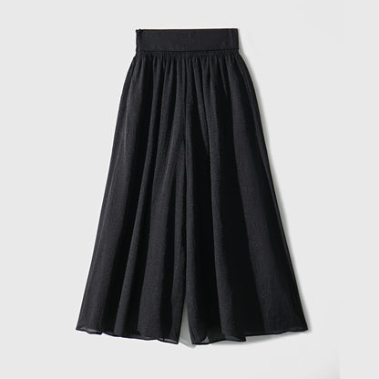 2025 Natural fiber lyocell, cool wide-leg culottes, Japanese literary and artistic style swinging pants design sense skirt women's clothing
