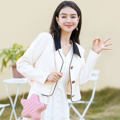 ZLLKL 2025 Bo Hao, Xiaoxiangfeng PVC Pentagon Barbie Jelly Bag, Fashion Versatile Rhombus Bag, Dirty and Easy to Wash, Summer Female Oblique Span