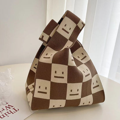ZllKl  Knitted Bag with Hand Gift Bag Handbag Rabbit Hand Bag Ins Large Capacity Gift Bag Small Handbag Wrist