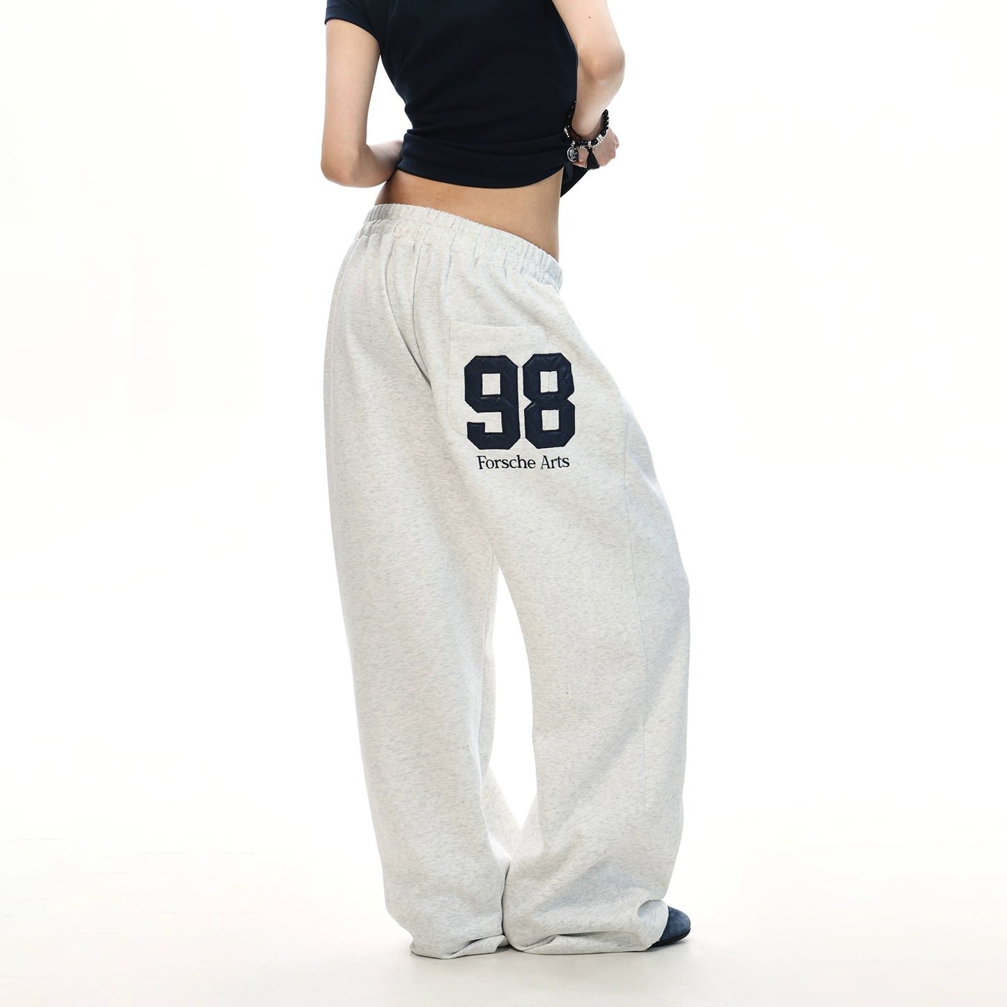 0123Start n retro sports sweatpants men and women loose hip-hop hip-hop wide-leg casual pants