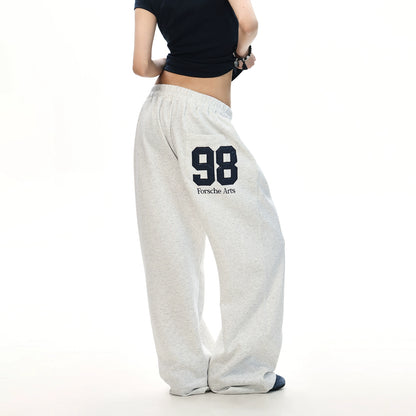 0123Start n retro sports sweatpants men and women loose hip-hop hip-hop wide-leg casual pants