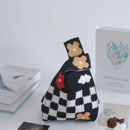 ZllKl  Knitted Bag with Hand Gift Bag Handbag Rabbit Hand Bag Ins Large Capacity Gift Bag Small Handbag Wrist