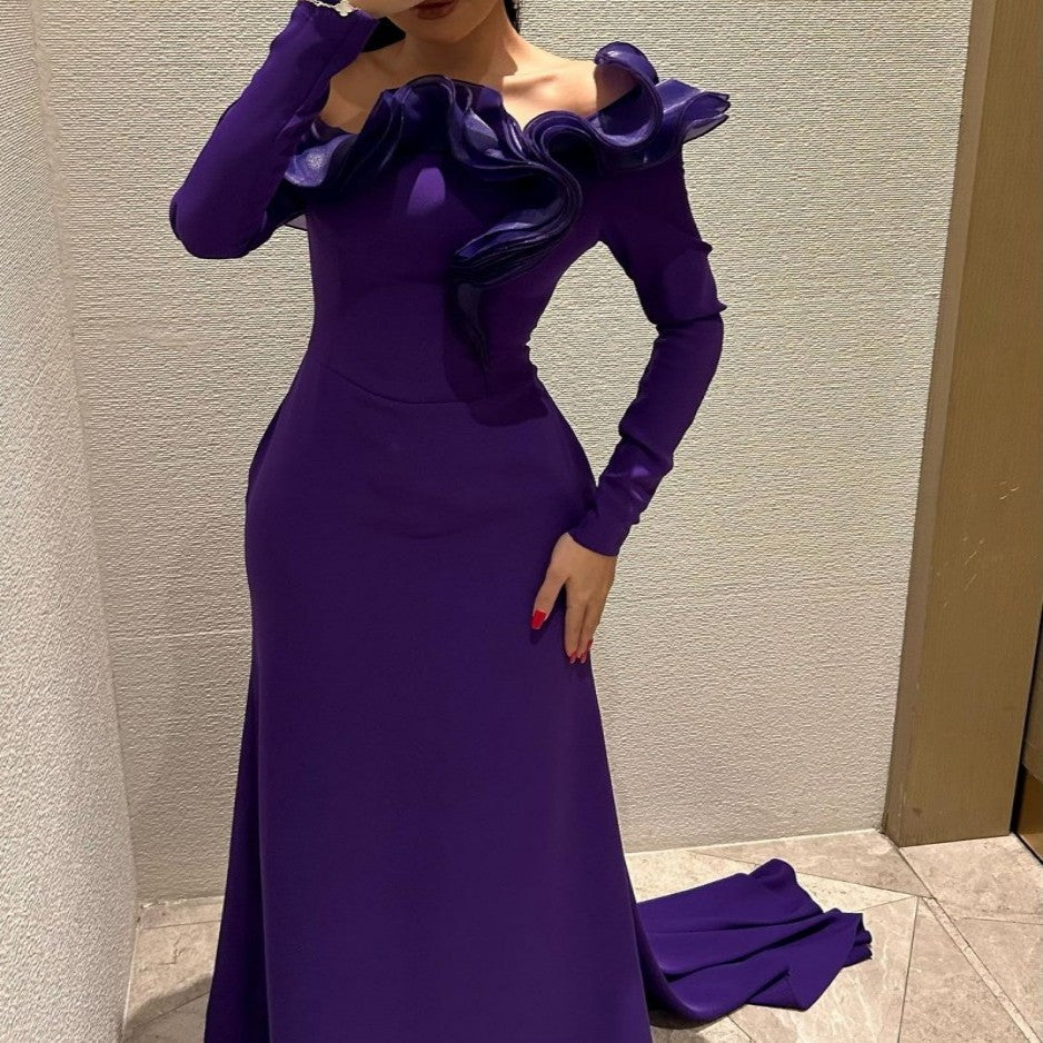 popular autumn and winter new New Popular trade women's clothing independent station ebay sexy trailing lace ball evening dress
