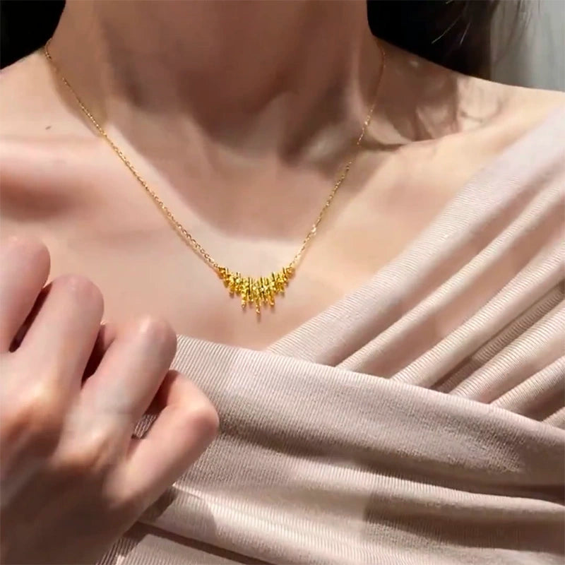 Unique design Internet celebrity explosion crushed ice rhythm music note necklace women light luxury temperament high sense exquisite collarbone chain