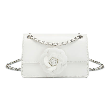 ZLLKL 2025 Bohao's new Bags shoulder messenger bag women's 2025 retro fashion small fragrant camellia with chain small square bag
