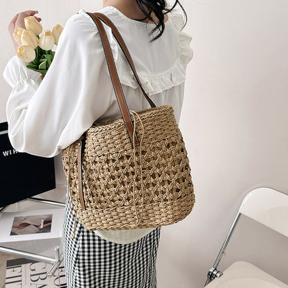 ZLLKL 2025Summer casual simple large-capacity bag women's  new fashion woven shoulder bag simple Popular tote bag