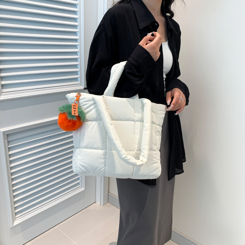 2025 ZLLKL Korean version of fashion cotton clothes tote bag popular new simple large-capacity shoulder bag personalized Popular-style cotton clothes shopping bag