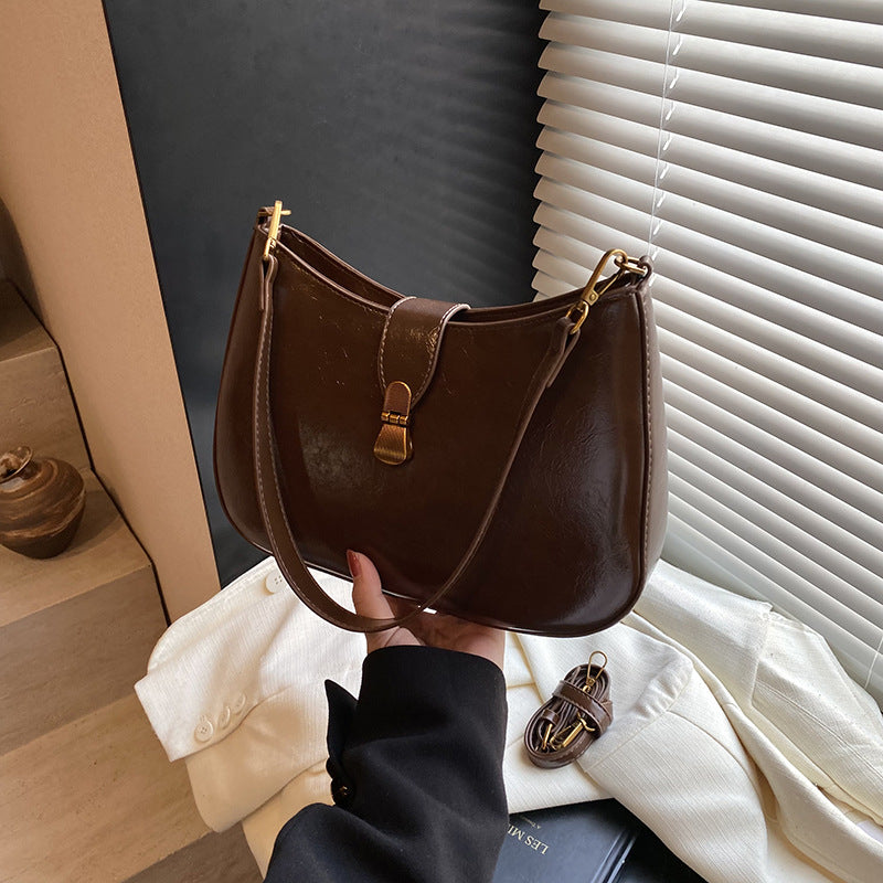 ZLLKL 2025 Korean niche design fashionable and versatile work commuter bag women's popular new retro casual shoulder armpit bag