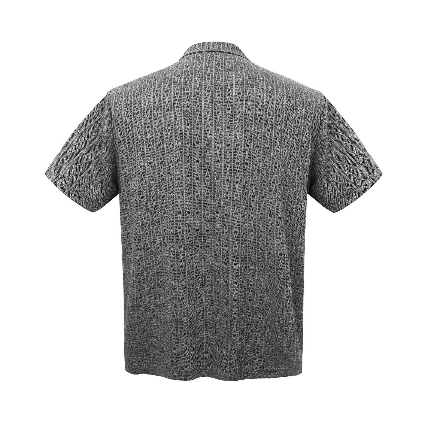 K64 2025n street tide deconstruction lapel old money style design men's high-end short and wide cleanfit short-sleeved T-shirt