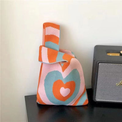 ZllKl  Knitted Bag with Hand Gift Bag Handbag Rabbit Hand Bag Ins Large Capacity Gift Bag Small Handbag Wrist