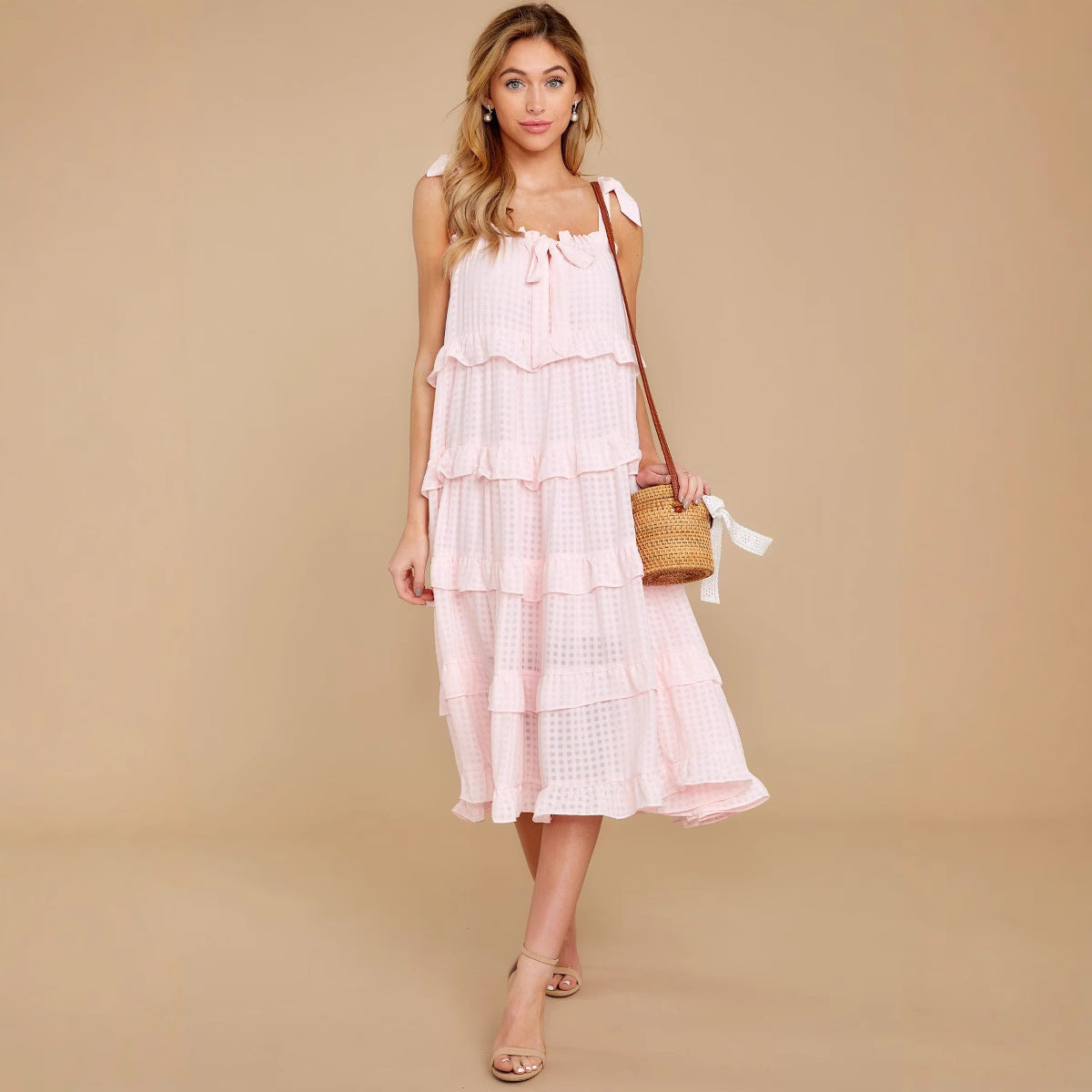 2020 spring and summer new 2025 Popular trade women's clothing independent station sleeveless flat collar big pendulum loose dress long dress new