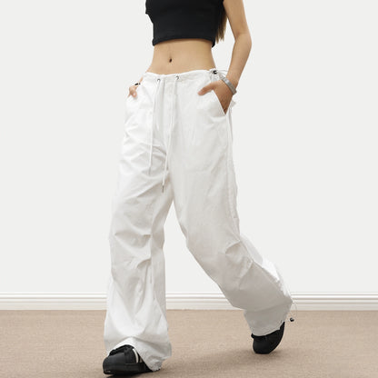 0123Start black paratrooper overalls men's and women's loose n wide-leg charging parachute pants summer thin